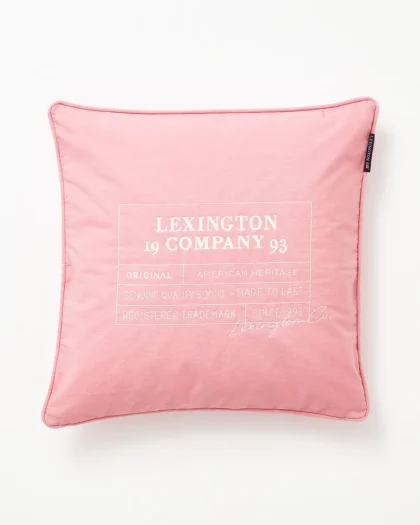 Lexington Logo Canvas Pillow Cover In Cotton